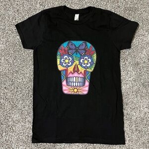 Gold Tooth Originals "Columbine Eyes" Skull Art Women's T-shirt; Size M